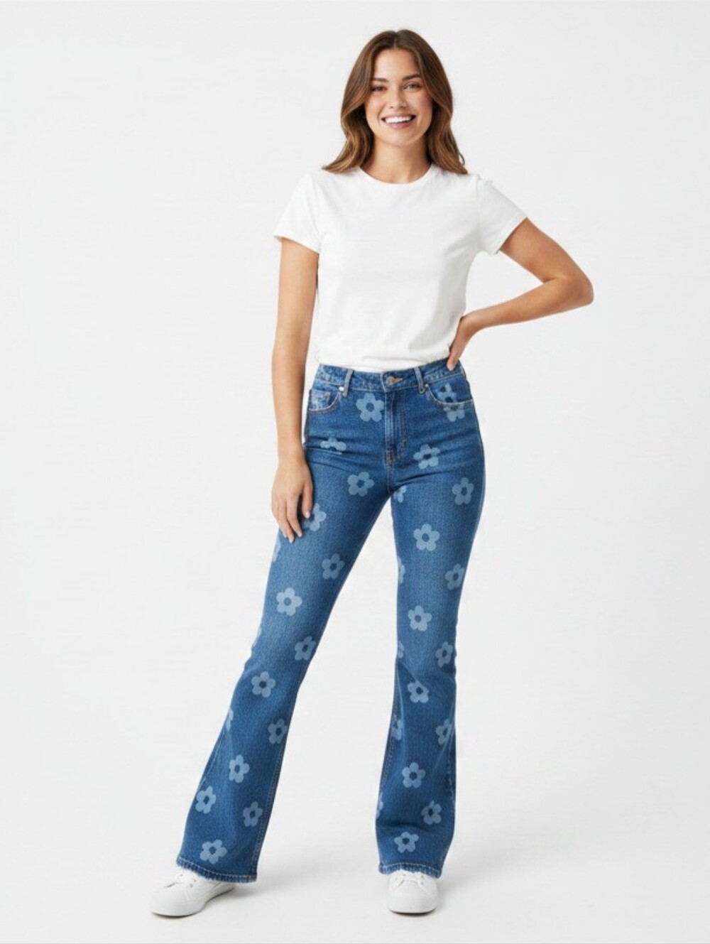 Wrangler Flare Jeans | 29 | Blue Floral